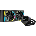 Охладител DeepCool LM240, 240mm CPU Liquid Cooler, 2.4" LCD screen, 2x120mm FL12 SE ARGB PWM Fans, R-LM240-BKDMMC-1