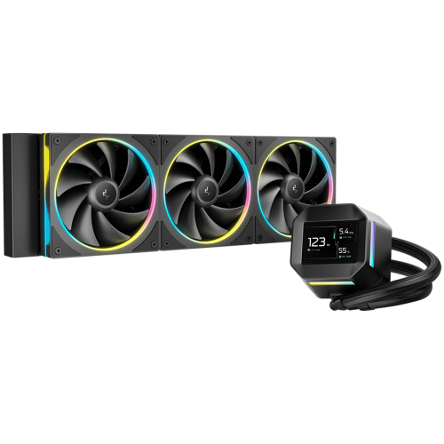 Охладител DeepCool LM360, 360mm CPU Liquid Cooler, 2.4" LCD screen, 3x120mm FL12 SE ARGB PWM Fans, R-LM360-BKDMMC-1 Охладител DeepCool LM360, 360mm CPU Liquid Cooler, 2.4" LCD screen, 3x120mm FL12 SE ARGB PWM Fans, R-LM360-BKDMMC-1