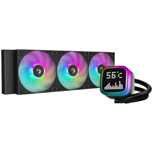 Охладител DeepCool LP360, 360mm CPU Liquid Cooler, 3x120mm ARGB PWM Fans, Dot-matrix Screen, Anti-Leak Technology, Black, R-LP360-BKMSNC-G-1 Охладител DeepCool LP360, 360mm CPU Liquid Cooler, 3x120mm ARGB PWM Fans, Dot-matrix Screen, Anti-Leak Technology, Black, R-LP360-BKMSNC-G-1