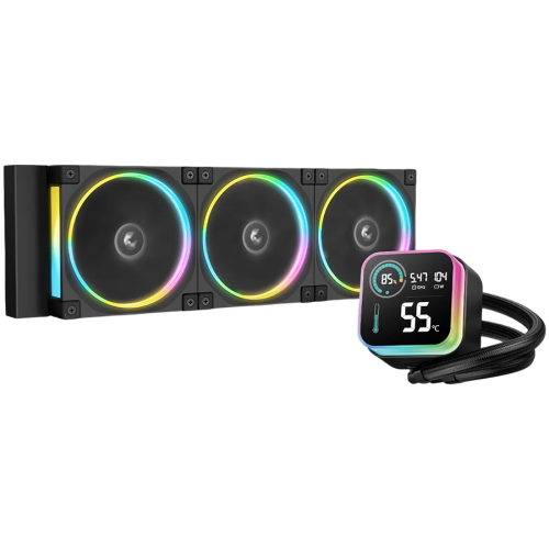 Охладител DeepCool LQ360 ULTRA ARGB, 360mm CPU Liquid Cooler, 3x120mm FL12 ARGB Fans, LED Screen, R-LQ360-BKASMC-G-1 Охладител DeepCool LQ360 ULTRA ARGB, 360mm CPU Liquid Cooler, 3x120mm FL12 ARGB Fans, LED Screen, R-LQ360-BKASMC-G-1