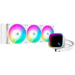 Охладител DeepCool LS720 SE White, 360mm CPU Liquid Cooler, 3x120mm FK120 PWM Fans, ARGB Multidimensional Infinity Mirror Top Cap, Black, R-LS720-WHAMMM-G-1
