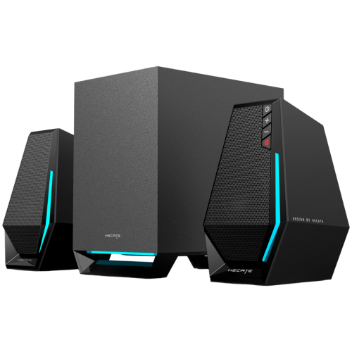 Колонки Edifier G1500 MAX 2.1 Audio System, BT V5.3, USB, AUX, 2.5-inch Drivers, 4-inch Subwoofer, RGB Lighting, 30W (RMS), Black