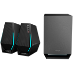 Колонки Edifier G1500 MAX 2.1 Audio System, BT V5.3, USB, AUX, 2.5-inch Drivers, 4-inch Subwoofer, RGB Lighting, 30W (RMS), Black