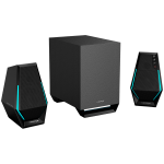 Колонки Edifier G1500 MAX 2.1 Audio System, BT V5.3, USB, AUX, 2.5-inch Drivers, 4-inch Subwoofer, RGB Lighting, 30W (RMS), Black