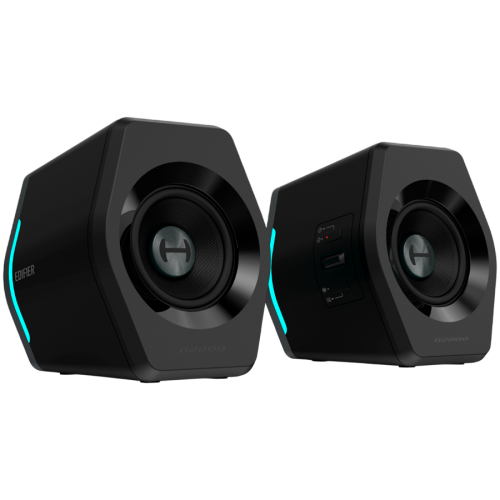 Колонки Edifier G2000 2.0 Audio System, BT V5.1, USB, AUX, 2.75-inch Drivers, RGB Lighting, 16W (RMS), Black