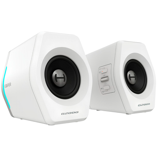 Колонки Edifier G2000 2.0 Audio System, BT V5.1, USB, AUX, 2.75-inch Drivers, RGB Lighting, 16W (RMS), White Колонки Edifier G2000 2.0 Audio System, BT V5.1, USB, AUX, 2.75-inch Drivers, RGB Lighting, 16W (RMS), White