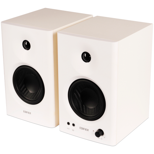 Тонколони Edifier MR4 Active Studio Monitors, RCA, AUX, TRS, 1-inch Tweeters, 4-inch Woofers, 42W (RMS), Control Knob, White Тонколони Edifier MR4 Active Studio Monitors, RCA, AUX, TRS, 1-inch Tweeters, 4-inch Woofers, 42W (RMS), Control Knob, White