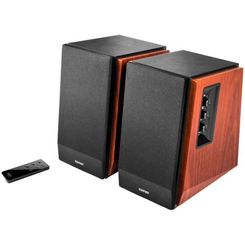 Тонколони Edifier R1700BT 2.0 Bookshelf Speakers, BT V5.1, RCA, 0.75-inch Tweeters, 4-inch Drivers, 66W (RMS), Control Knobs and Remote Control, Brown