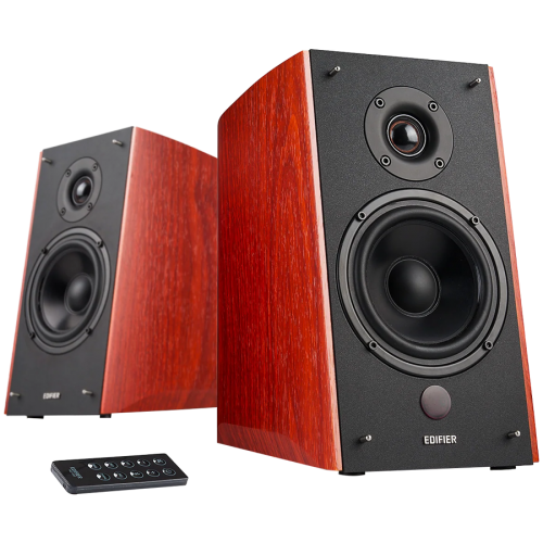 Колонки Edifier R2000DB 2.0 Bookshelf Speakers, Bluetooth, 3.5mm to RCA, Optical, 1-inch Tweeters, 5-inch Drivers, 120W (RMS), Control Knobs and Remote Control, Brown