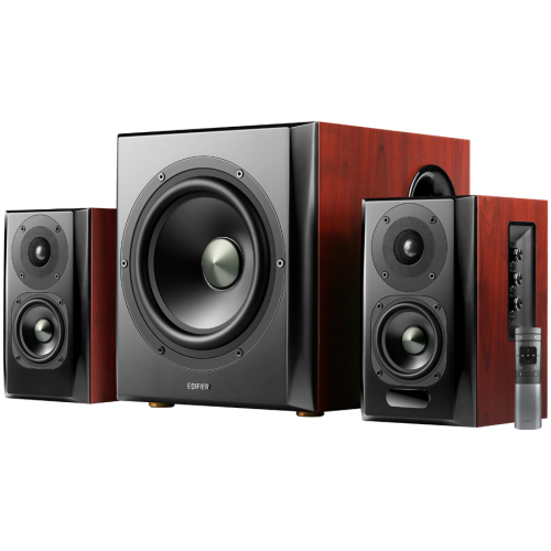 Колонки Edifier S350DB 2.1 Audio System, BT V5.1, Optical, Coaxial, RCA, 8-inch Subwoofer, 3.5-inch Drivers, 0.75-inch Tweeters, 70W (RMS), Brown
