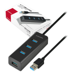 Хъб AXAGON HUE-S2BL 4x USB3.0 Charging Hub 1.2m Cable, MicroUSB Charging Хъб AXAGON HUE-S2BL 4x USB3.0 Charging Hub 1.2m Cable, MicroUSB Charging