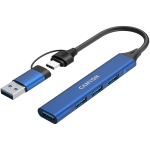 Хъб CANYON DS-02 4in1 USB-A/C Blue
