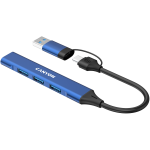 Хъб CANYON DS-02 4in1 USB-A/C Blue