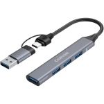 Хъб CANYON hub DS-02 4in1 USB-A/C Grey Хъб CANYON hub DS-02 4in1 USB-A/C Grey