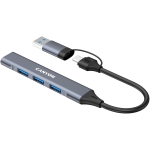 Хъб CANYON hub DS-02 4in1 USB-A/C Grey Хъб CANYON hub DS-02 4in1 USB-A/C Grey