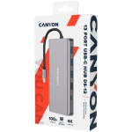 Хъб USB Type-C CANYON DS-12 13in1 4k Тъмно Сив, CNS-TDS12 Хъб USB Type-C CANYON DS-12 13in1 4k Тъмно Сив, CNS-TDS12