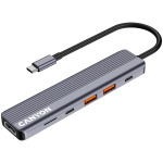 Хъб CANYON DS-17 6in1 4k USB-C Grey, CNS-TDS17 Хъб CANYON DS-17 6in1 4k USB-C Grey, CNS-TDS17