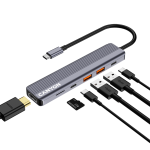 Хъб CANYON DS-17 6in1 4k USB-C Grey, CNS-TDS17 Хъб CANYON DS-17 6in1 4k USB-C Grey, CNS-TDS17