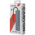 Хъб CANYON DS-17 6in1 4k USB-C Grey, CNS-TDS17 Хъб CANYON DS-17 6in1 4k USB-C Grey, CNS-TDS17