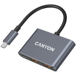 Хъб CANYON hub DS-3 3in1 USB-C Dark Grey