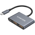 Хъб CANYON hub DS-3 3in1 USB-C Dark Grey