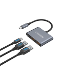 Хъб CANYON hub DS-3 3in1 USB-C Dark Grey
