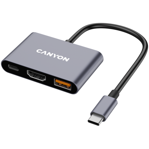 Хъб CANYON hub DS-4 3in1 USB-C Grey Хъб CANYON hub DS-4 3in1 USB-C Grey