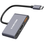 Хъб CANYON hub DS-4 3in1 USB-C Grey Хъб CANYON hub DS-4 3in1 USB-C Grey