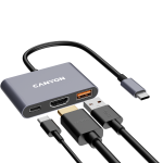 Хъб CANYON hub DS-4 3in1 USB-C Grey Хъб CANYON hub DS-4 3in1 USB-C Grey