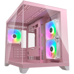 Кутия за компютър COUGAR FV150 Mini RGB PC Case, Mid tower, Pink