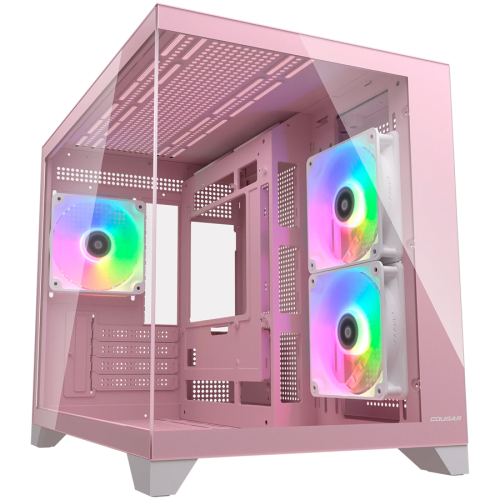 Кутия за компютър COUGAR FV150 Mini RGB PC Case, Mid tower, Pink
