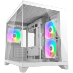 Кутия за компютър COUGAR FV150 Mini RGB PC Case, Mid tower, White