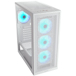 Кутия COUGAR | MX220 RGB White | PC Case | Mid Tower / Mesh Front Panel / 4 x 120mm ARGB Fans / Transparent Left Panel