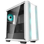 Кутия DeepCool CC560 WH V2, Mid Tower, 4x120mm Pre-Installed LED Fans, Tempered Glass, Mesh Panel, White