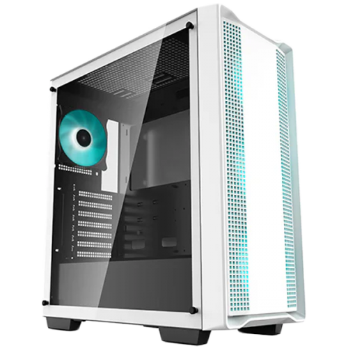 Кутия DeepCool CC560 WH V2, Mid Tower, 4x120mm Pre-Installed LED Fans, Tempered Glass, Mesh Panel, White Кутия DeepCool CC560 WH V2, Mid Tower, 4x120mm Pre-Installed LED Fans, Tempered Glass, Mesh Panel, White