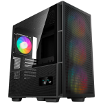 Кутия DeepCool CH560 Digital, Mid Tower, 3x140mm + 1x120mm Pre-Installed ARGB Fans, Tempered Glass, Mesh Panels, Black, R-CH560-BKAPE4D-G-1
