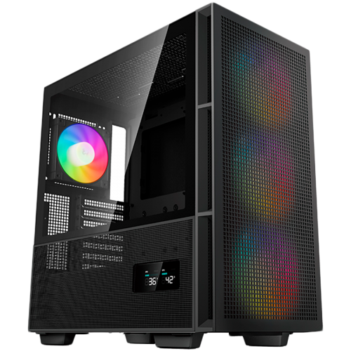 Кутия DeepCool CH560 Digital, Mid Tower, 3x140mm + 1x120mm Pre-Installed ARGB Fans, Tempered Glass, Mesh Panels, Black, R-CH560-BKAPE4D-G-1