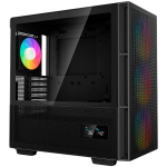 Кутия DeepCool CH560 Digital, Mid Tower, 3x140mm + 1x120mm Pre-Installed ARGB Fans, Tempered Glass, Mesh Panels, Black, R-CH560-BKAPE4D-G-1