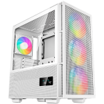 DeepCool CH560 Digital WH, Mid Tower, Mini-ITX/Micro-ATX/ATX/E-ATX, 1xUSB3.0, 1xType-C, 1xAudio, 3x140mm+1x120mm Pre-Installed ARGB Fans, Tempered Glass, Mesh Panels, Dual-Status Digital Display, GPU Support Arm, White, R-CH560-WHAPE4D-G-1