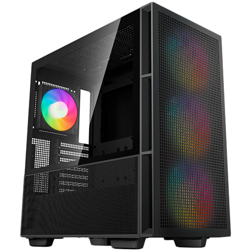 Кутия DeepCool CH560, Mid Tower, Mini-ITX/Micro-ATX/ATX/E-ATX, 1xUSB3.0, 1xType-C, 1xAudio, 3x140mm + 1x120mm Pre-Installed ARGB Fans, Hybrid Tempered Glass And Mesh Side Panel, GPU Support Arm, Mesh Front Panel, Black Кутия DeepCool CH560, Mid Tower, Mini-ITX/Micro-ATX/ATX/E-ATX, 1xUSB3.0, 1xType-C, 1xAudio, 3x140mm + 1x120mm Pre-Installed ARGB Fans, Hybrid Tempered Glass And Mesh Side Panel, GPU Support Arm, Mesh Front Panel, Black