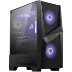 Кутия MSI MAG FORGE 100M, Mid-Tower, ATX, RGB Hub, RGB Button, 3x 120mm Fans (2x RGB), Mesh Front Panel, Tempered Glass