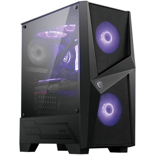 Кутия MSI MAG FORGE 100M, Mid-Tower, ATX, RGB Hub, RGB Button, 3x 120mm Fans (2x RGB), Mesh Front Panel, Tempered Glass Кутия MSI MAG FORGE 100M, Mid-Tower, ATX, RGB Hub, RGB Button, 3x 120mm Fans (2x RGB), Mesh Front Panel, Tempered Glass