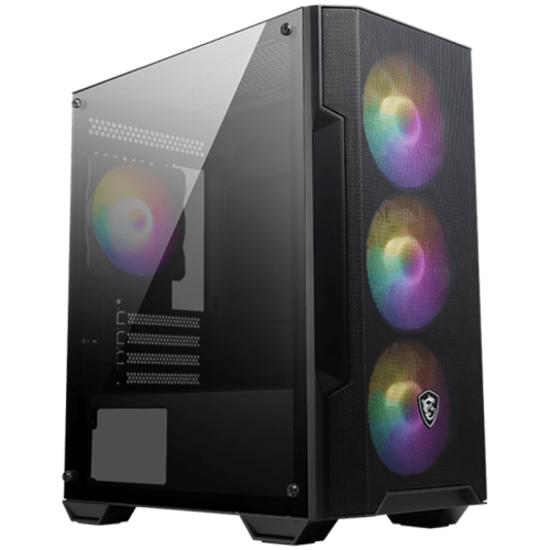 Кутия MSI MAG FORGE M100A, M-ATX Tower, M-ATX/ M-ITX, 4x 120mm ARGB Fans, Mesh Panel Кутия MSI MAG FORGE M100A, M-ATX Tower, M-ATX/ M-ITX, 4x 120mm ARGB Fans, Mesh Panel