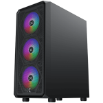 Кутия Xigmatek DUO X (BK, EATX, U3x1 & U2x2,Front Mesh Grill & Left TG, 4PCS Z20F Fan)
