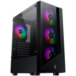 Кутия за компютър Xigmatek Duke EN49158, ATX/M-ATX/Mini ITX, USB3.0x1 & 2.0x2, Meshed & TG Frontpanel, Left TG, Front 4PCS X24F Fan