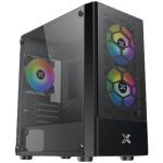 Кутия за компютър Xigmatek Oreo Black EN47758, M-ATX, USB3.0x1+USB2.0x2, Meshed Grill FP, Left TG, 3PCS X24F Fixed RGB Fan