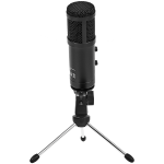 LORGAR Soner 313, Gaming Microphone, USB condenser microphone with Volume Knob & Echo Knob, Frequency Response: 80 Hz—17 kHz, including 1x Microphone, 1 x 2.5M USB Cable, 1 x Tripod Stand, dimensions: Ø47.4*158.2*48.1mm, weight: 243.0g, Black