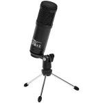 LORGAR Soner 313, Gaming Microphone, USB condenser microphone with Volume Knob & Echo Knob, Frequency Response: 80 Hz—17 kHz, including 1x Microphone, 1 x 2.5M USB Cable, 1 x Tripod Stand, dimensions: Ø47.4*158.2*48.1mm, weight: 243.0g, Black