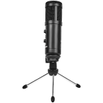 LORGAR Soner 313, Gaming Microphone, USB condenser microphone with Volume Knob & Echo Knob, Frequency Response: 80 Hz—17 kHz, including 1x Microphone, 1 x 2.5M USB Cable, 1 x Tripod Stand, dimensions: Ø47.4*158.2*48.1mm, weight: 243.0g, Black