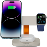 Зарядно CANYON Wireless Charging Station Hexagon 310 3in1 LightGrey/Orange